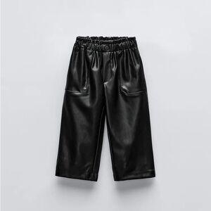 ZARA Baby girls faux leather paper bag pants